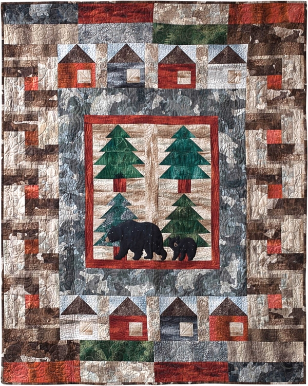 Bear Creek Cabins - Finished Pieced Quilt