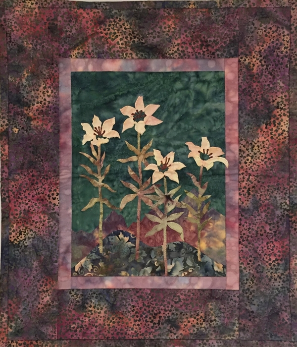 McKenna's Wood Lily - Finished Quilt Block - SOLD!