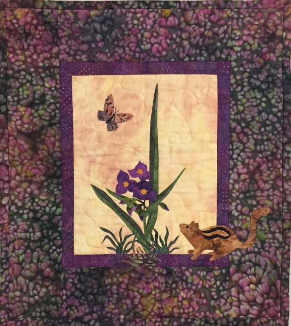 Spiderwort - Finished Quilt Block - SOLD!