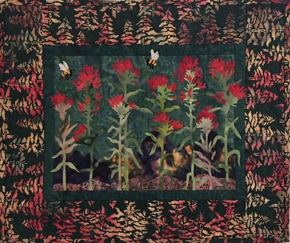 Indian Paintbrush - Finished Quilt Block - SOLD!