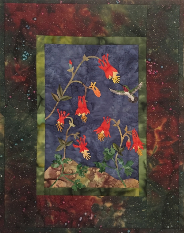 Wild Columbine - Finished Quilt Block - SOLD!