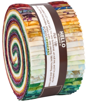 Complete selection of Bella Vita fabric strips in a roll up.