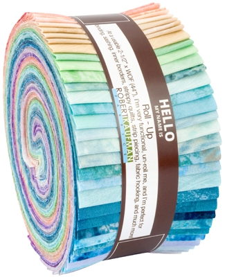 Complete selection of Sand In My Shoes fabric strips in a roll up.