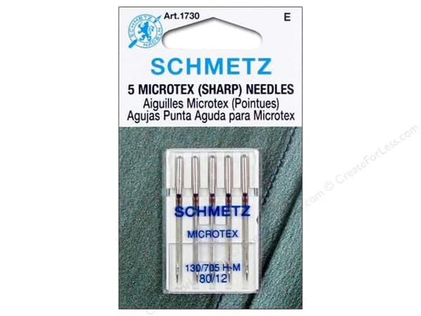 Schmetz 80/12 Microtex Sharp Needles - Package of 5