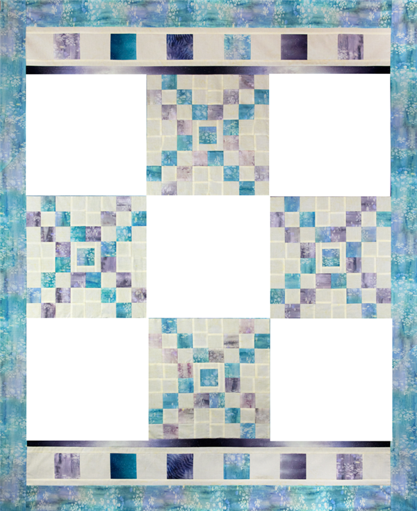 Irish chain pieced quilt using 5 applique blocks - perfect for baby!