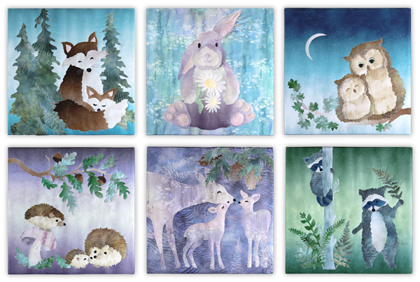 Woodland Hollow - Complete Set of Fabric Art Prints