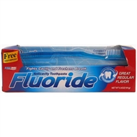 6.4 oz Fluoride Tooth Paste with Brush Regular