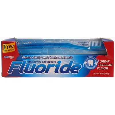 6.4 oz Fluoride Tooth Paste with Brush Regular