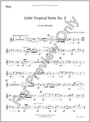 Perez Valero, Little Tropical Suite No 2