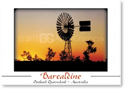 Barcaldine Windmill Sunset - DISCOUNTED Standard Postcard  BAR-418