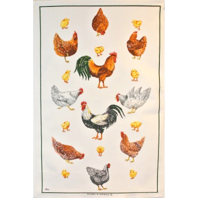 CHOOKS & CHICKS Cotton/Linen Tea Towel - C701