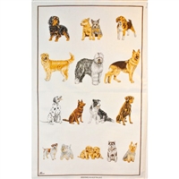 DOGS Cotton/Linen Tea Towel - C704