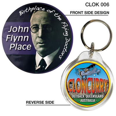 John Flynn Place - 40mm Round Keyring  CLOK-006