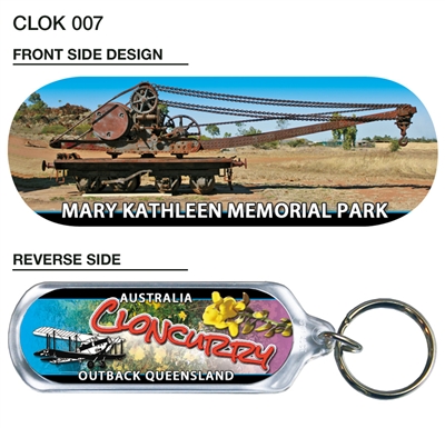 John Flynn Place - 66mm x 23mm Oblong Keyring  CLOK-007