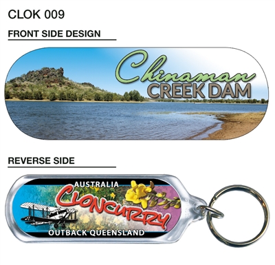 Chinaman Creek - 66mm x 23mm Oblong Keyring  CLOK-009