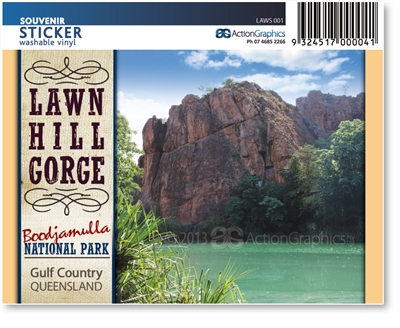 Lawn Hill Gorge, Boodjamulla National Park - Rectangular Sticker  LAWS-001