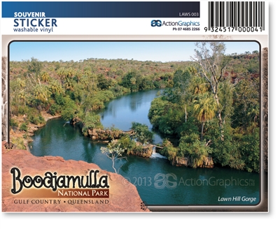 Lawn Hill Gorge, Boodjamulla National Park - Rectangular Sticker  LAWS-003