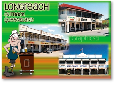 Longreach Hotels - DISCOUNTED Standard Postcard LON-206