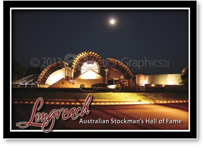 Longreach Hall of Fame at Night - Standard Postcard LON-209