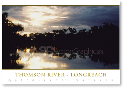 Longreach Thomson River Scene - Standard Postcard LON-334