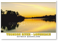 Longreach Thomson River at Dusk - Standard Postcard LON-336