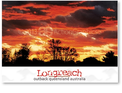 Longreach Landscape Sunset - DISCOUNTED Standard Postcard LON-417