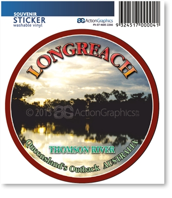 Longreach Thomson River  - Round Sticker  LONS-069