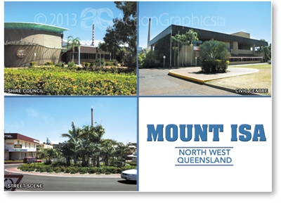 Mount Isa, Shire Council, Civic Centre, Street Scene - DISCOUNTED Standard Postcard  MTI-450