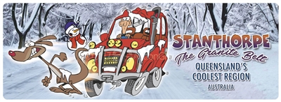 Cartoon Queensland's Coolest Region Stanthorpe - Bumper Sticker  STPBS-007