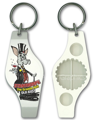 Kangaroo with wine - Stubby Opener Keyring  STPSO-001