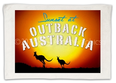 Sunset at Outback v2- Sublimated Hand Towels