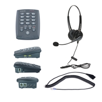 Dial pad telephone with dual ear headset