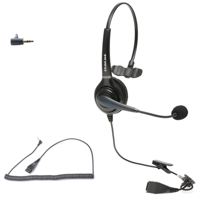 Call Center Headset with 2.5mm Quick Disconnect Cord
