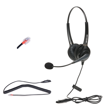 Dual Ear Call Center Headset for Snom IP phones