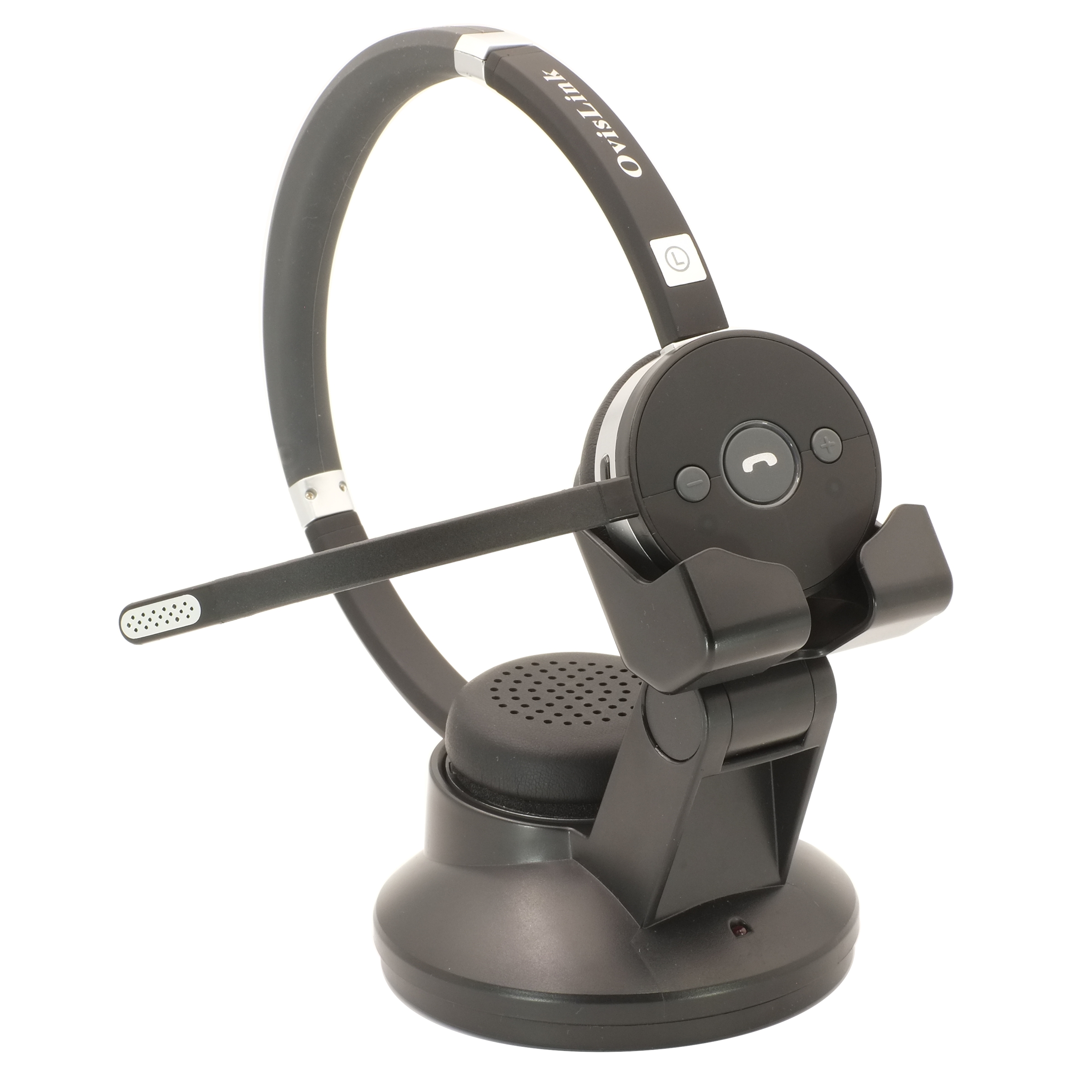 Dual Ear Wireless Call Center Headset compatible with all computers, cell  phones and desktop phones support Bluetooth headset function. Compatible  with Polycom Mitel FortiFone Allworx AT&T and more