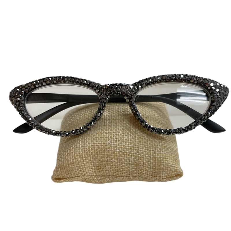 100H RHINESTONE HEMATITE READING GLASSES