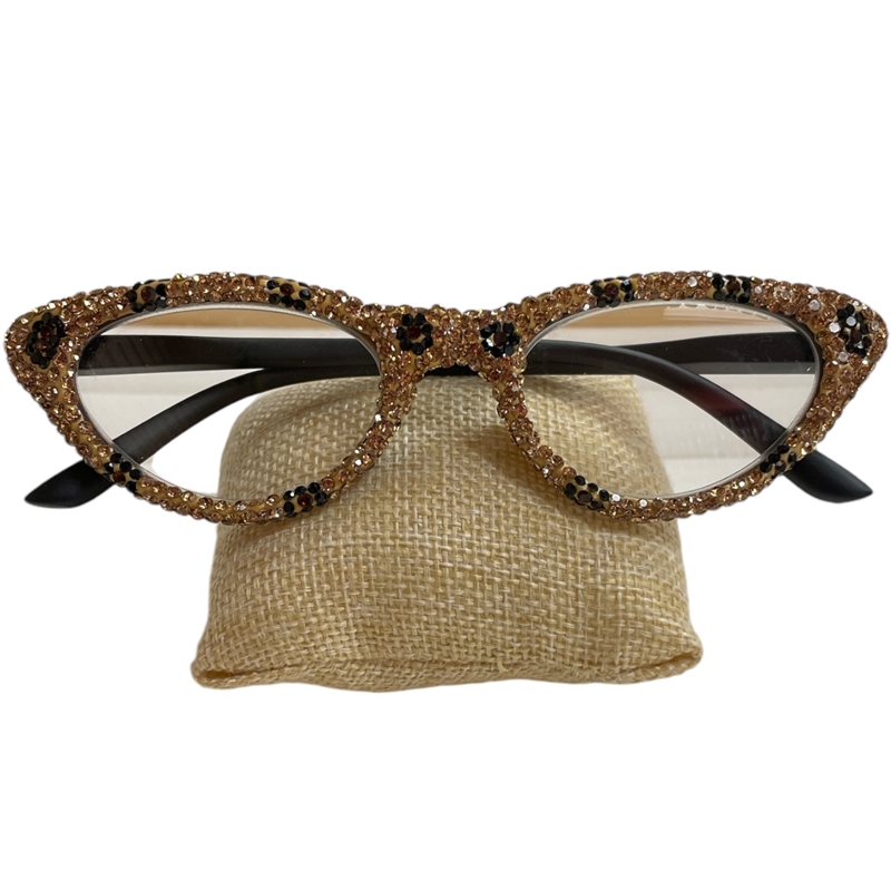 100LEP   LEOPARD RHINESTONE READING GLASSES
