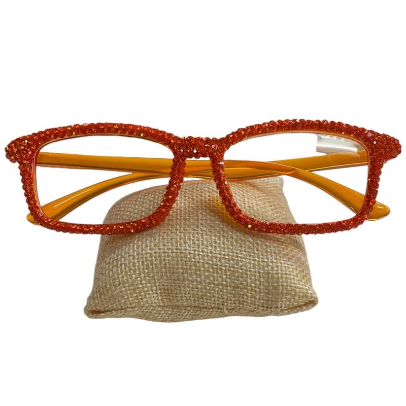101OR RHINESTONE ORANGE READING GLASSES
