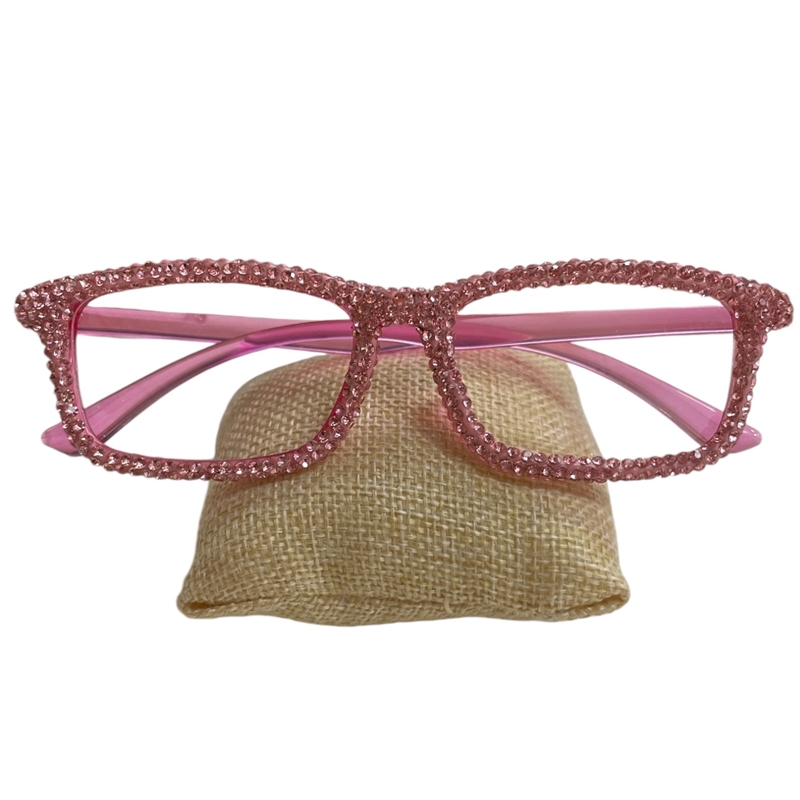 101P RHINESTONE PINK READING GLASSES