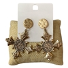 1025 GOLD HAMMERED CROSS EARRINGS