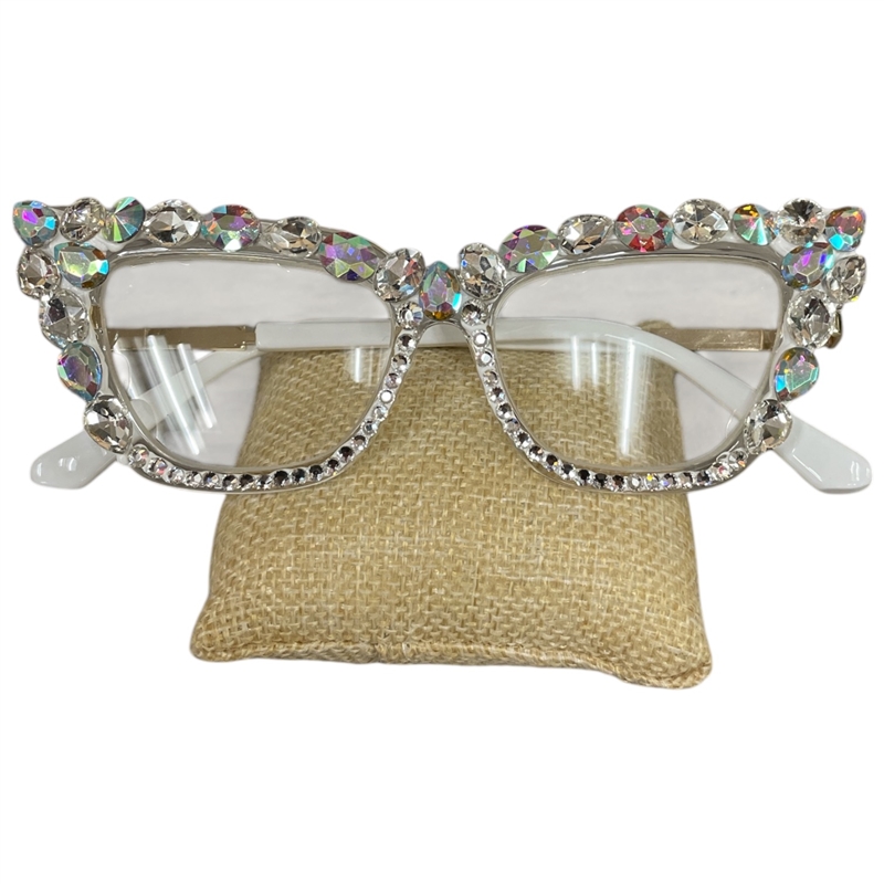 102AB CAT EYE RHINESTONE AB READING GLASSES