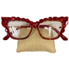 102R CAT EYE RHINESTONE RED READING GLASSES