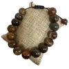 108BW 12MM BROWN ADJUSTABLE SEMI-PRECIOUS STONE BRACELET