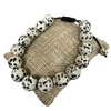 110DM  12MM DALMATIAN ADJUSTABLE SEMI-PRECIOUS STONE BRACELET