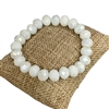 110WHT 10MM METALLIC WHITE CRYSTAL BRACELET