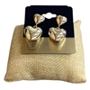1120E RHODIUM PLATED  HEART EARRINGS