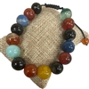 112MT  12MM MULTI COLOR ADJUSTABLE SEMI-PRECIOUS STONE BRACELET