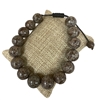 114CT 12MM CHOCOLATE ADJUSTABLE SEMI-PRECIOUS STONE BRACELET