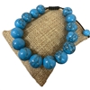 115TQ 12MM TURQUOISE  ADJUSTABLE SEMI-PRECIOUS STONE BRACELET