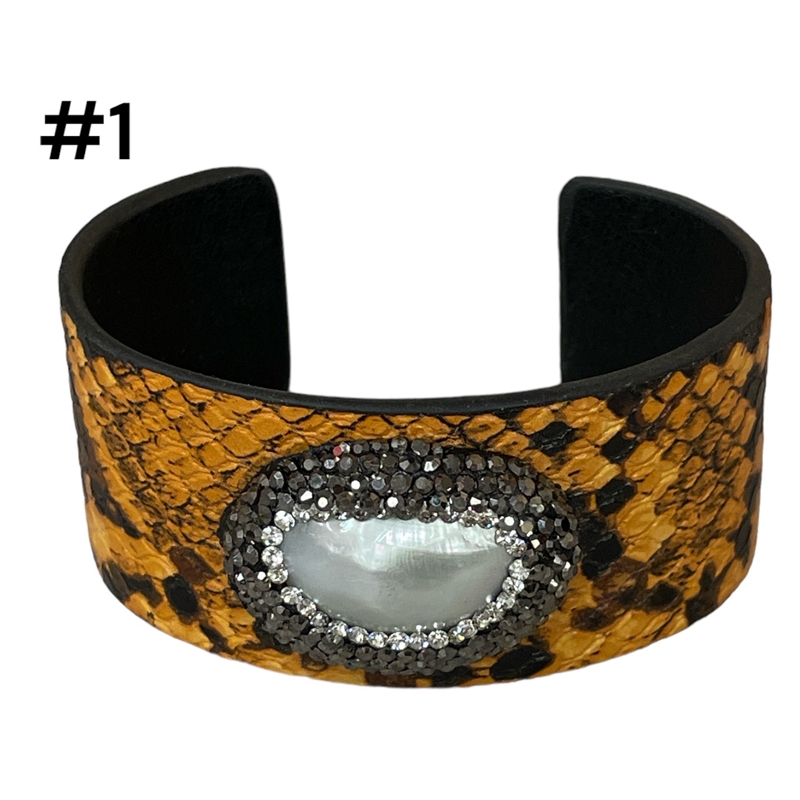 117S PEARL & HEMATITE RHINESTONE BRACELET